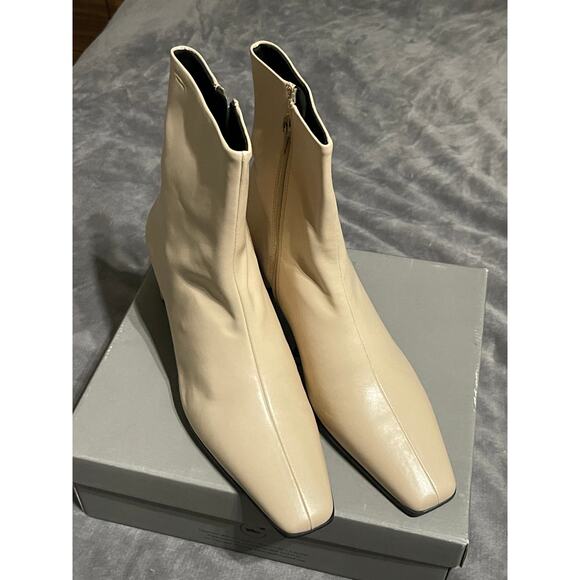 NWT Vegabond Shoemakers Tessa Everyday Leather Boot Off White SZ 40 Square Toe - Picture 4 of 8